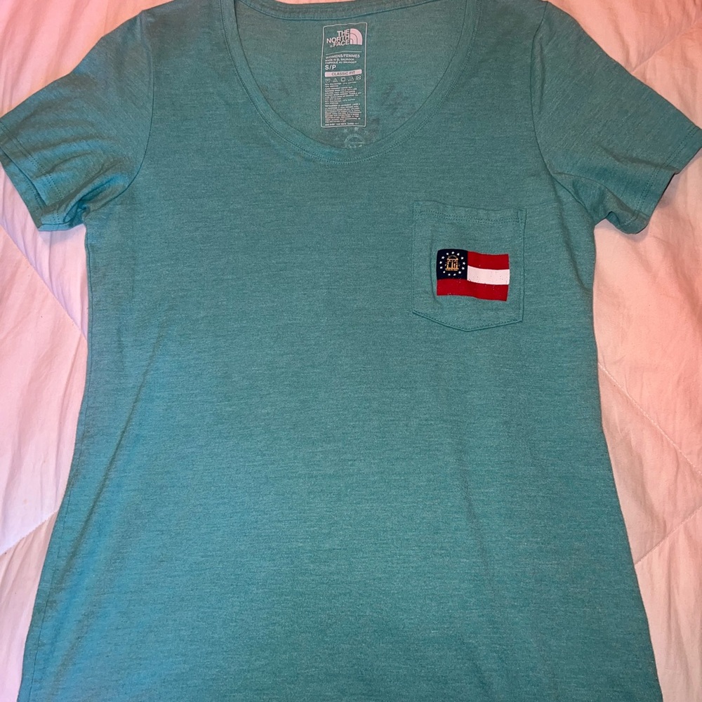 North Face teal t-shirt